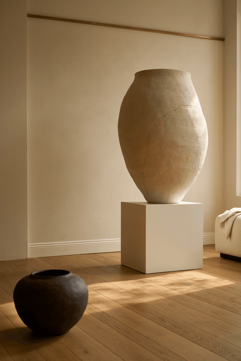 Corner Sculptural Object Display – home decor idea
