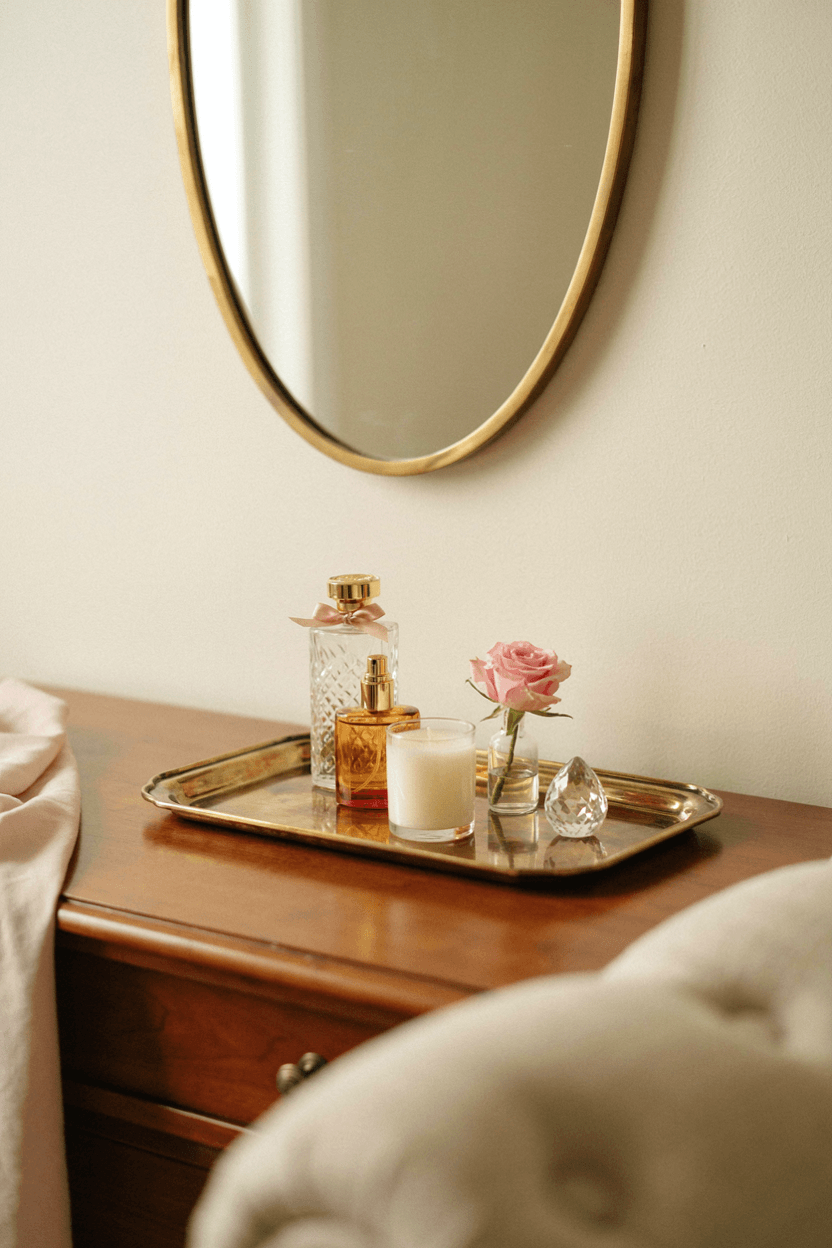 Gold or Brass Tray Decor – home decor idea