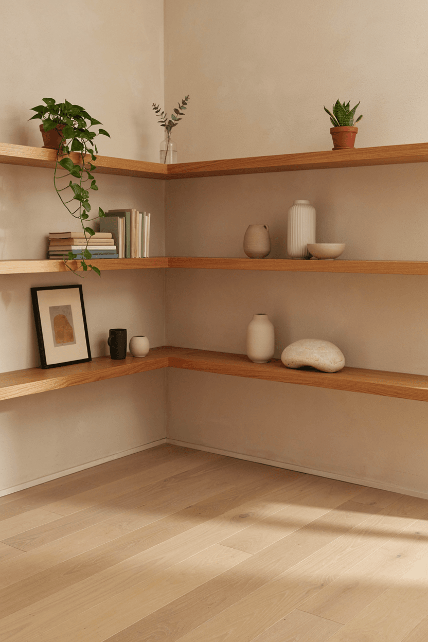 Corner Floating Shelves – home decor idea