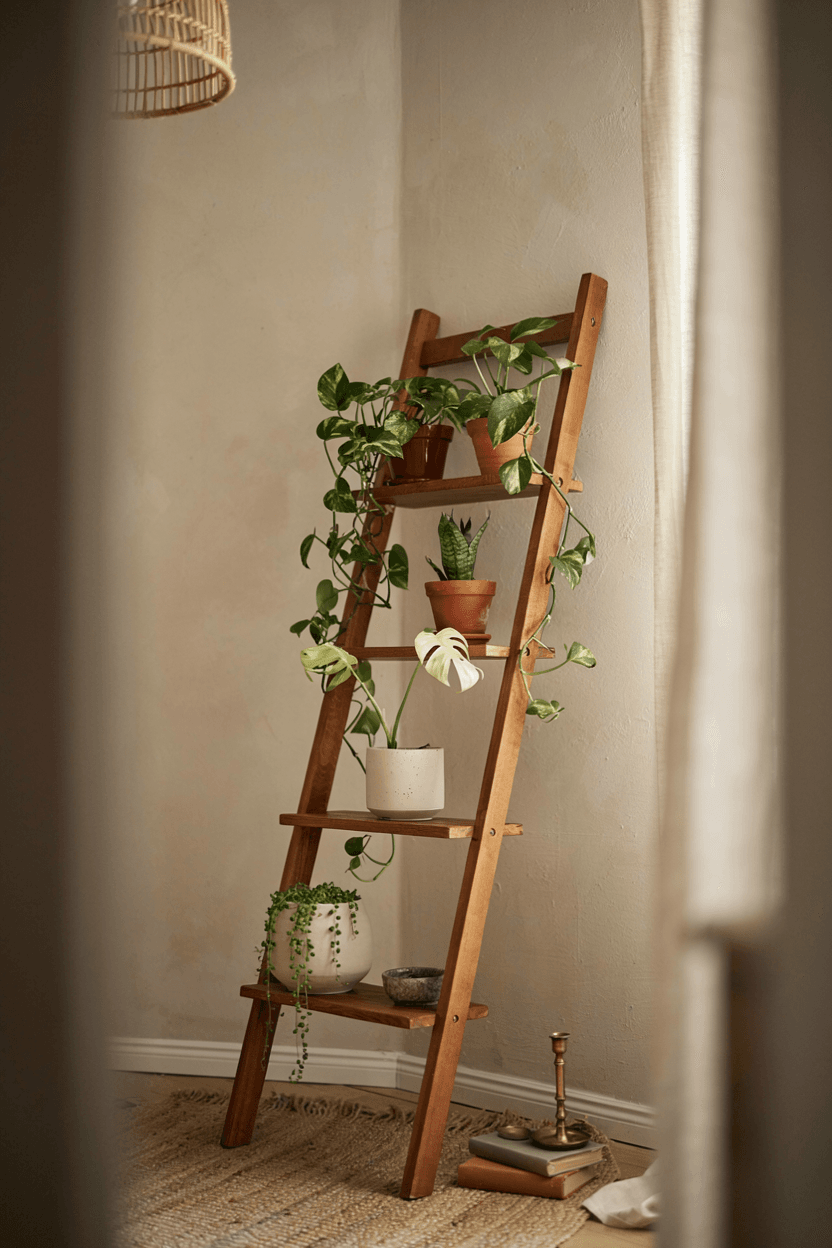 Ladder Plant Shelf – home decor idea