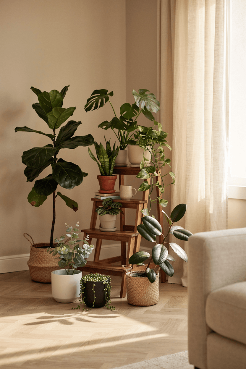 Corner Plant Display – home decor idea