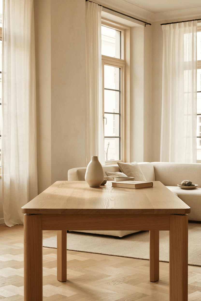 Minimalist Solid Wood Coffee Table – home decor idea