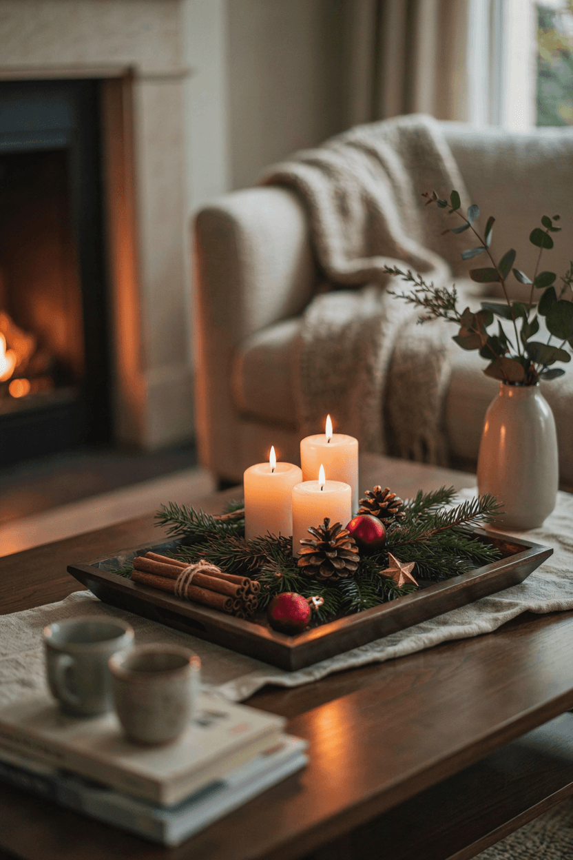 Festive or Holiday Tray Decor – home decor idea