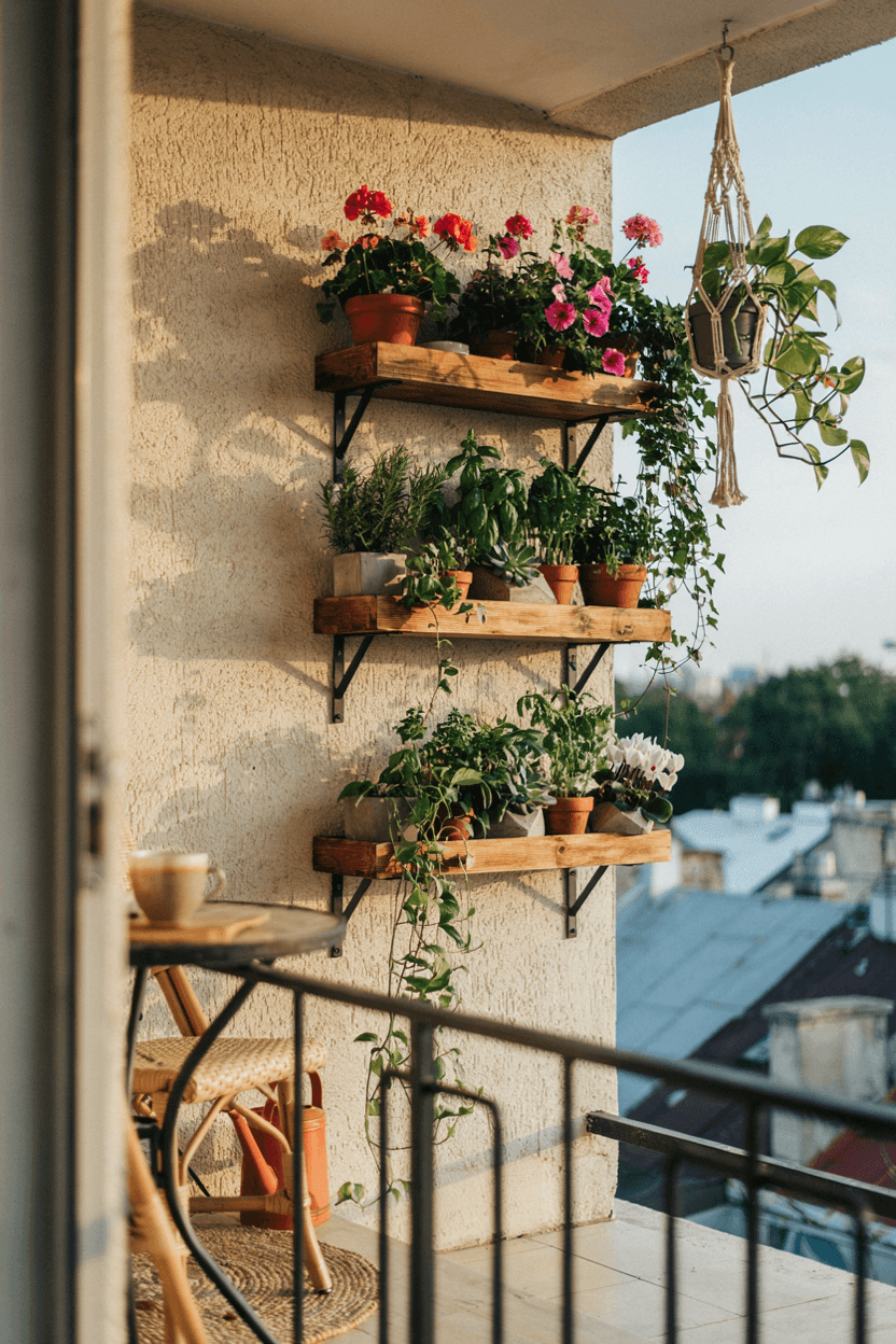 Outdoor Wall Plant Shelf – home decor idea