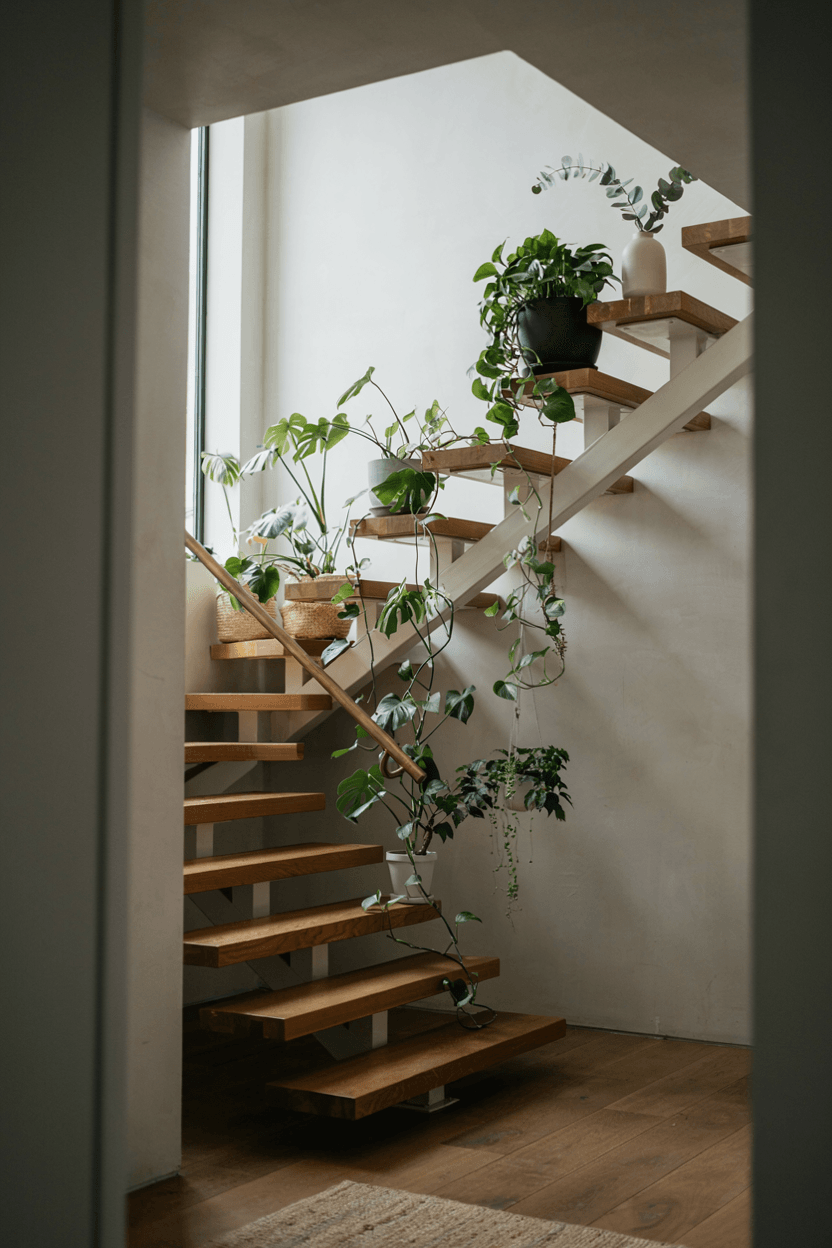 Staircase Hanging Plant Display – home decor idea