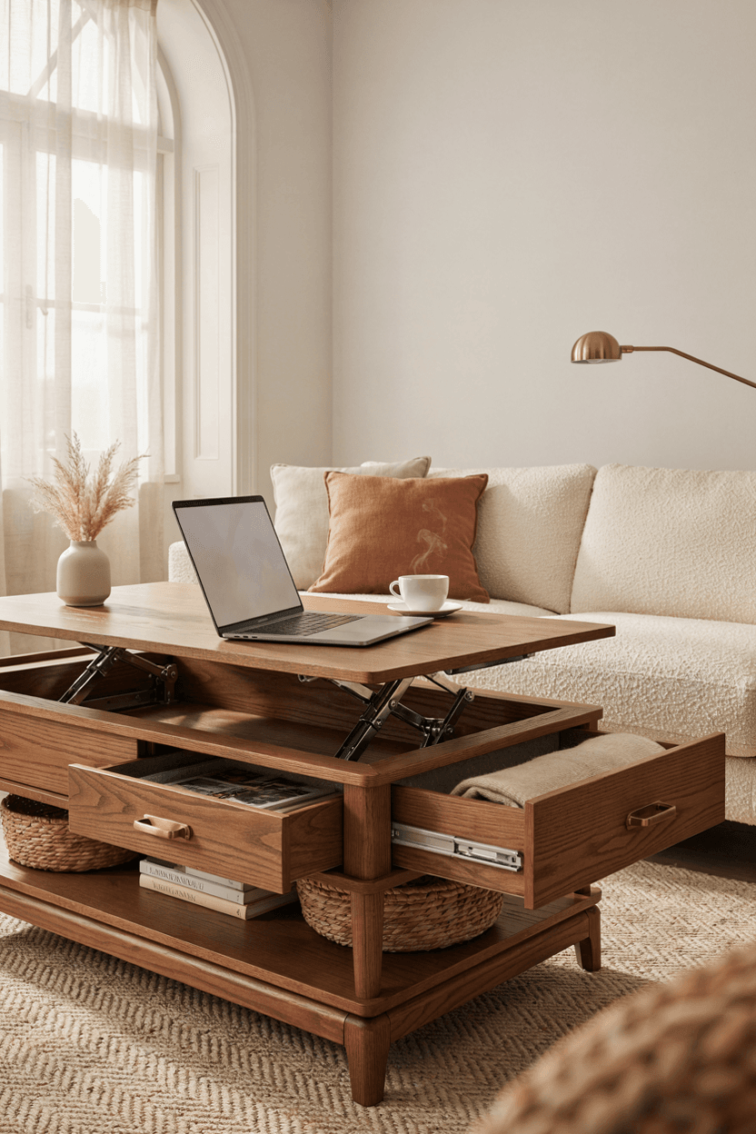 Multi-Functional Wood Coffee Table – home decor idea