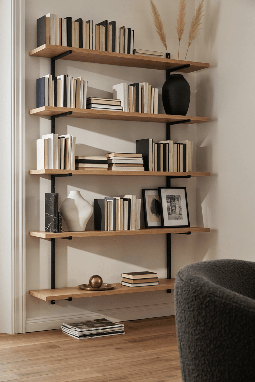 Bookshelf with Black and White Theme – home decor idea