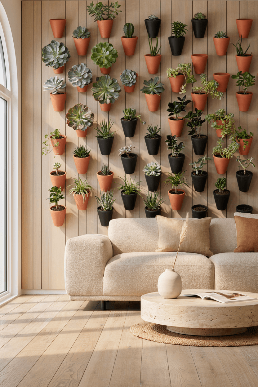 Hanging Succulent Wall – home decor idea