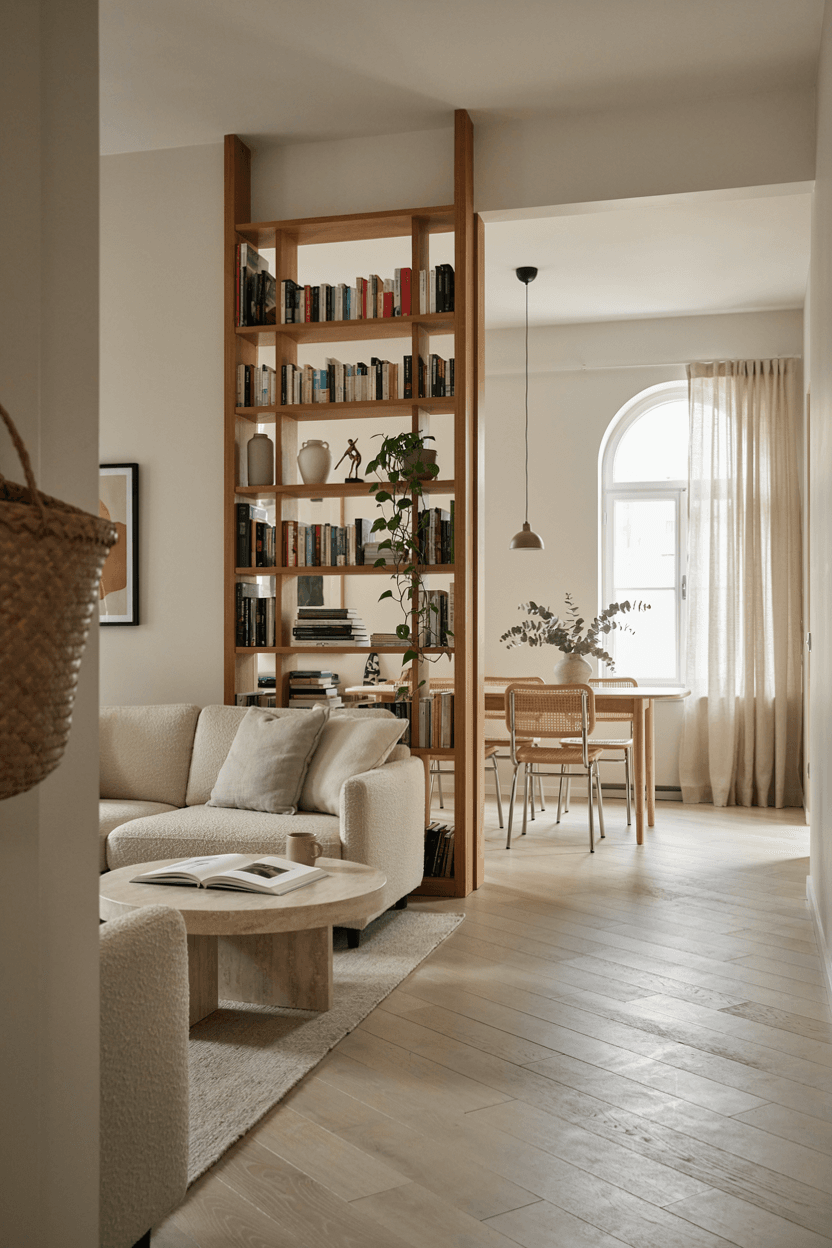 Bookshelf as Room Divider – home decor idea