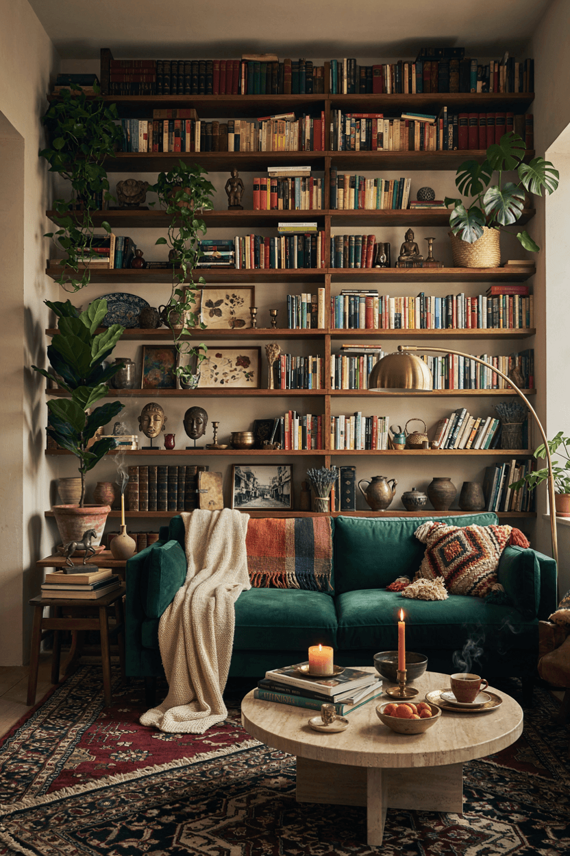 Eclectic and Maximalist Bookshelf – home decor idea