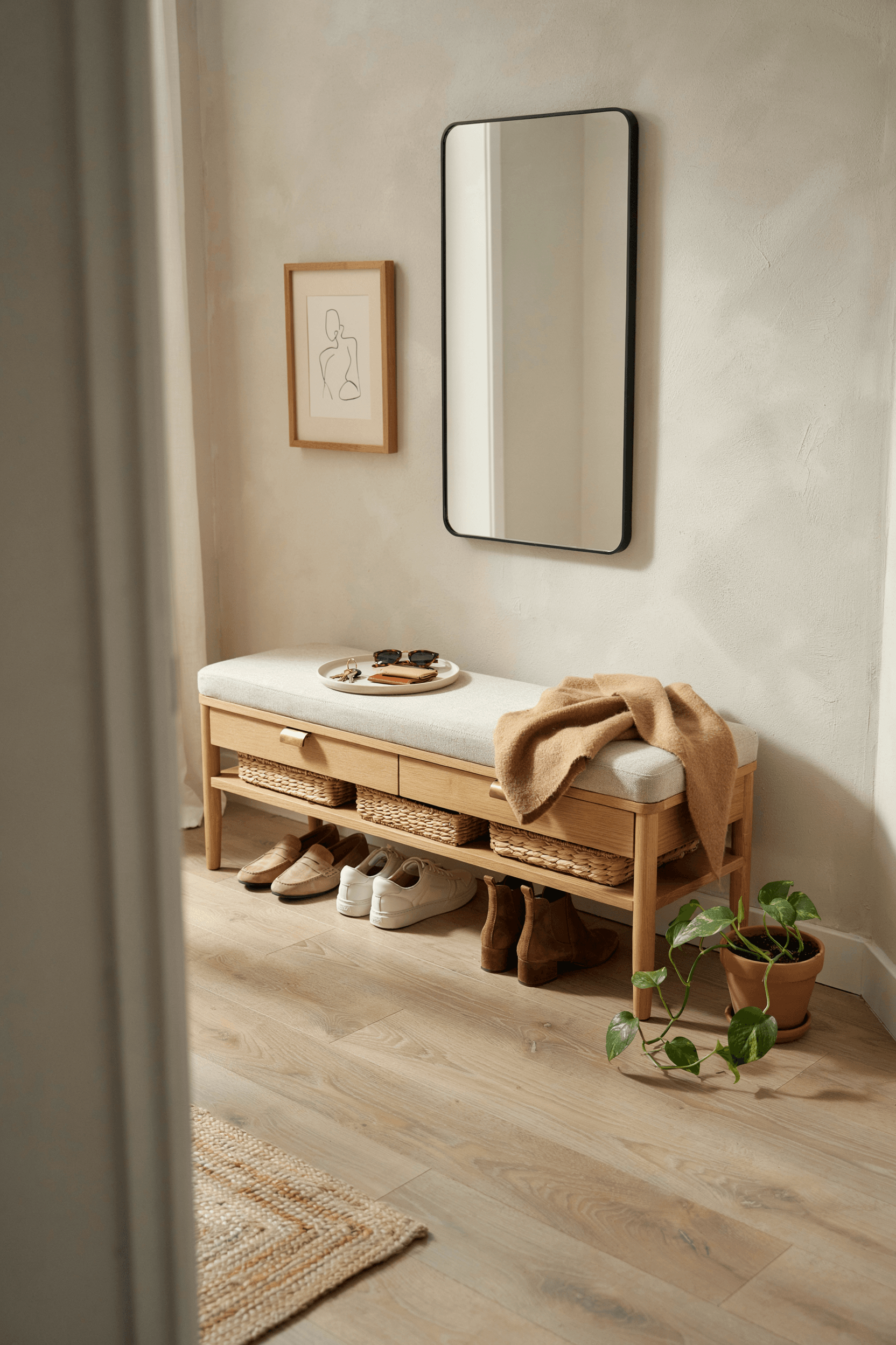 Storage Entryway Bench – home decor idea