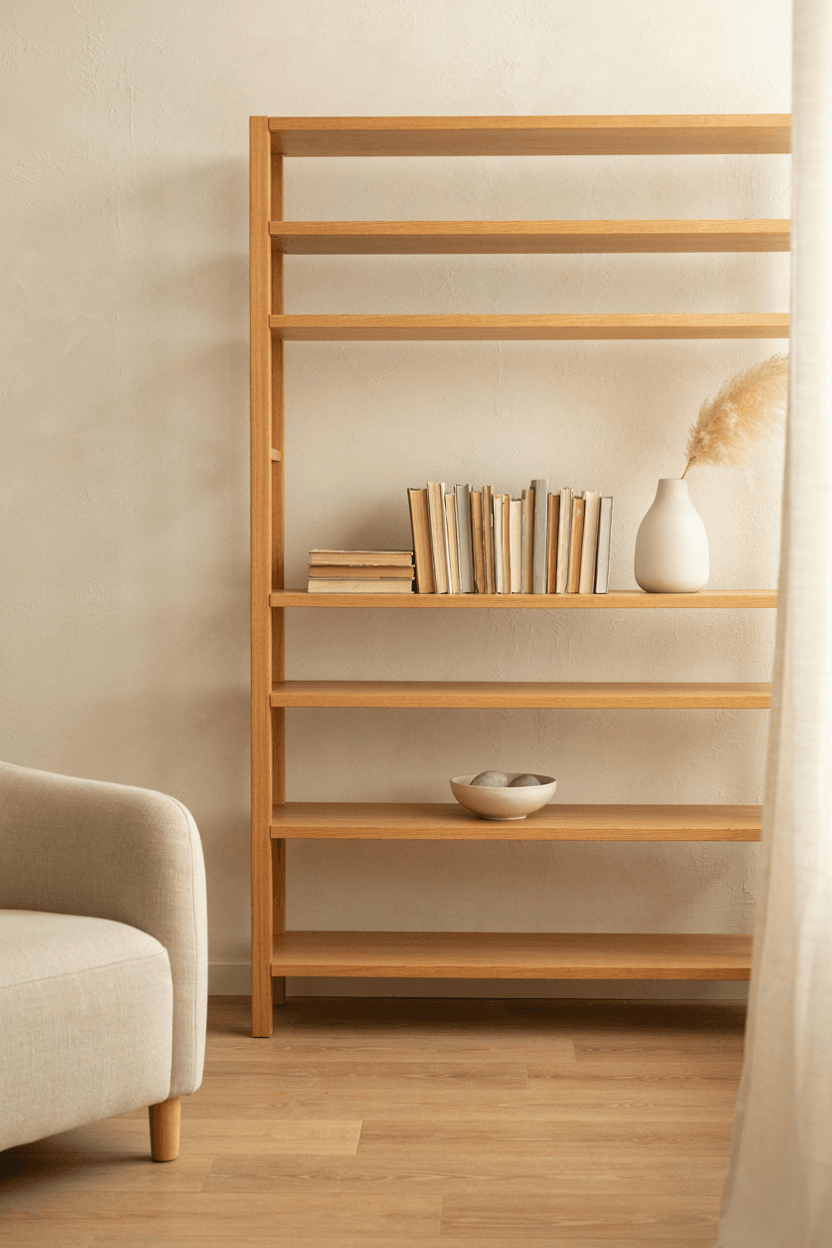Minimalist Bookshelf Styling – home decor idea