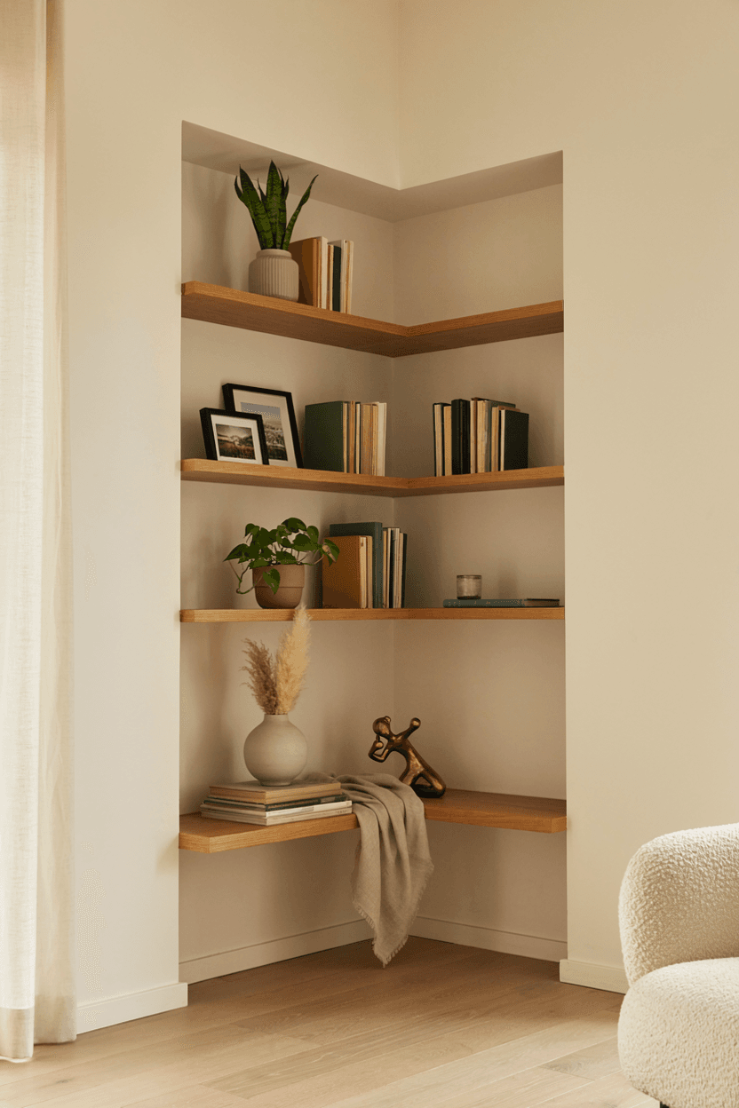 Corner Bookshelf – home decor idea