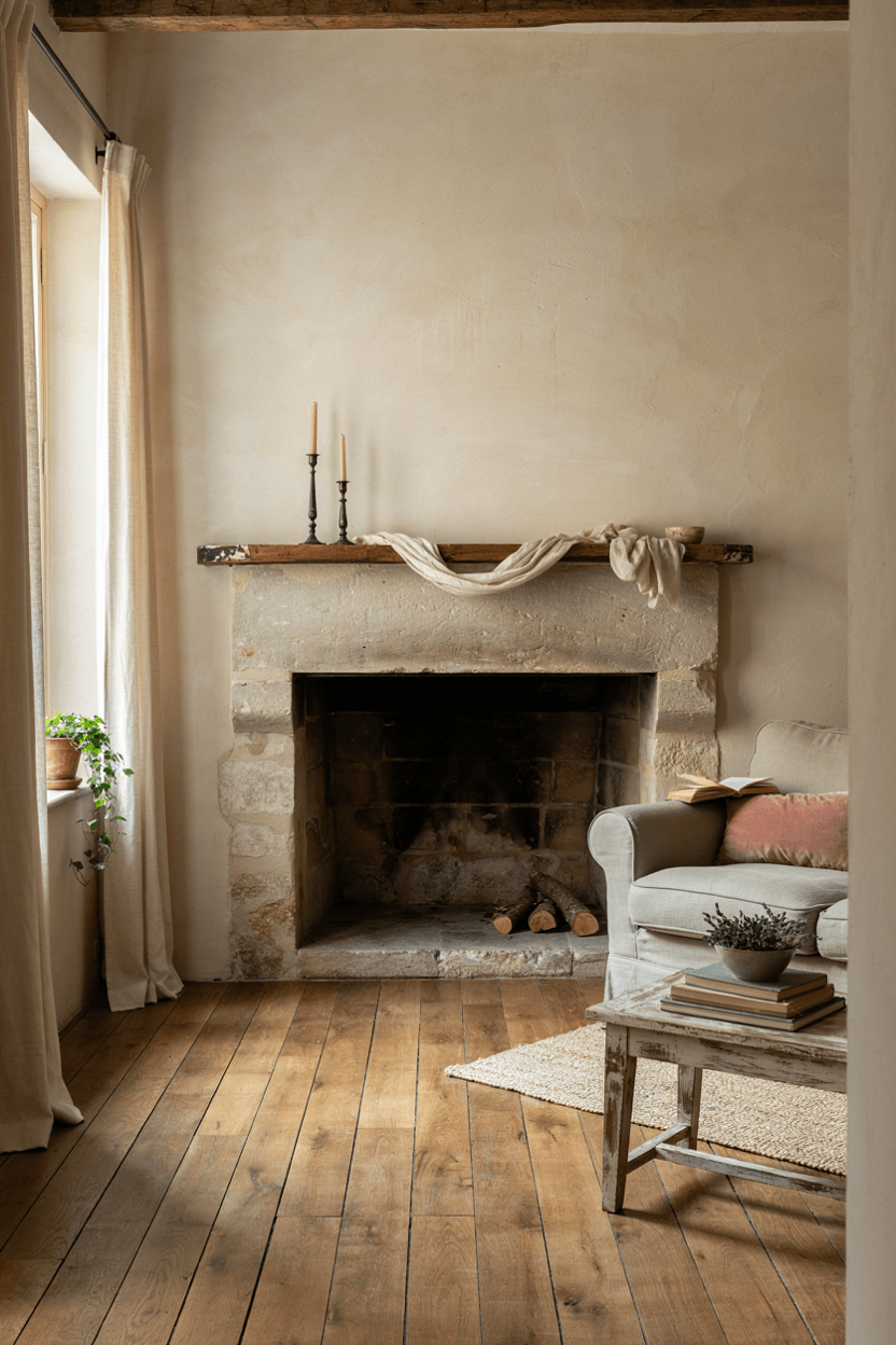 Rustic Stone Fireplace – home decor idea