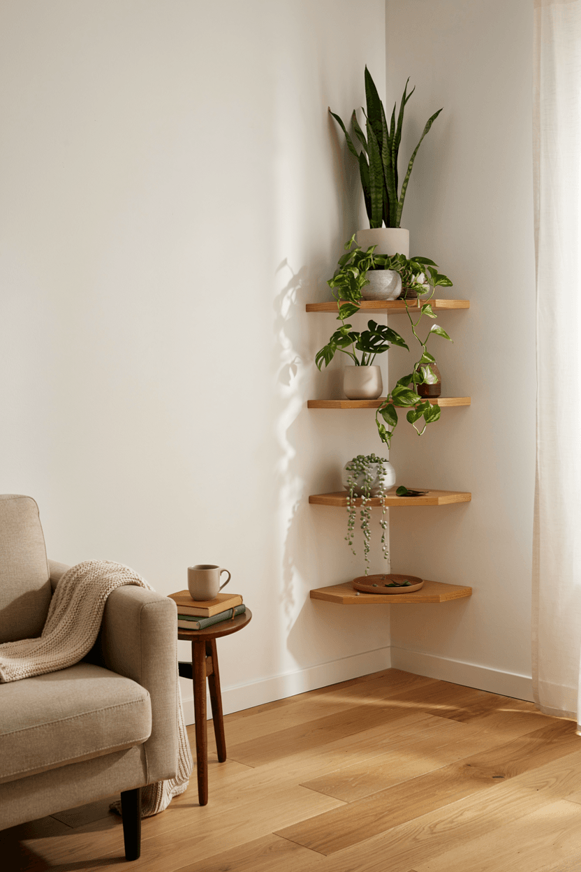Corner Plant Wall Shelf – home decor idea