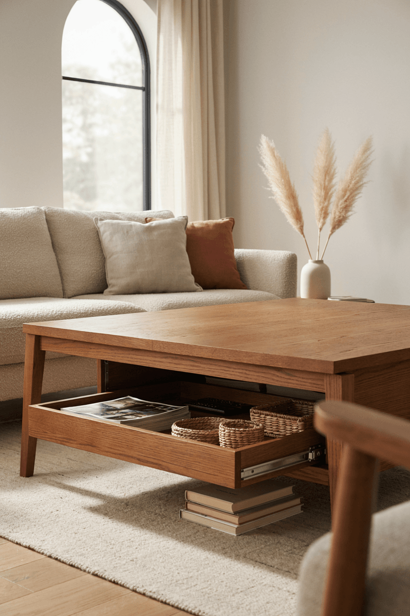 Wood Coffee Table with Storage – home decor idea