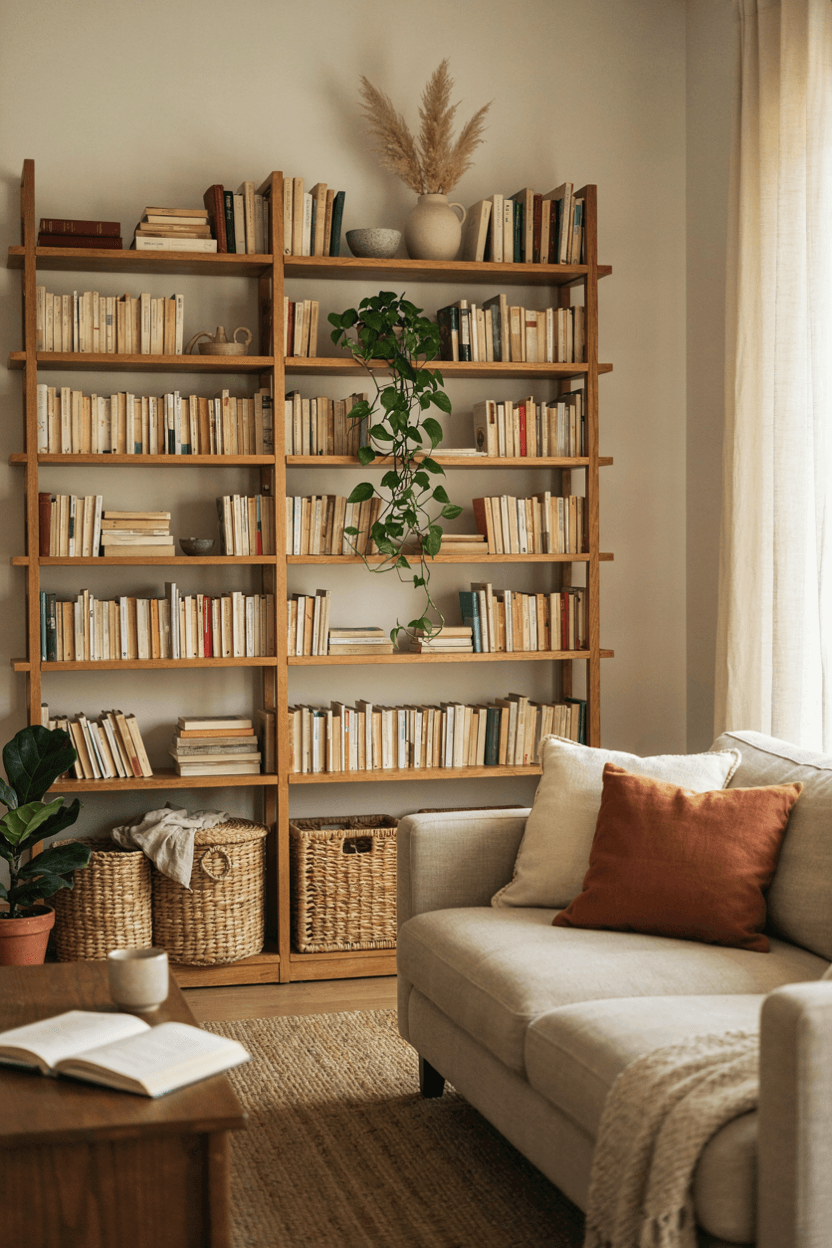 Bookshelf with Baskets – home decor idea