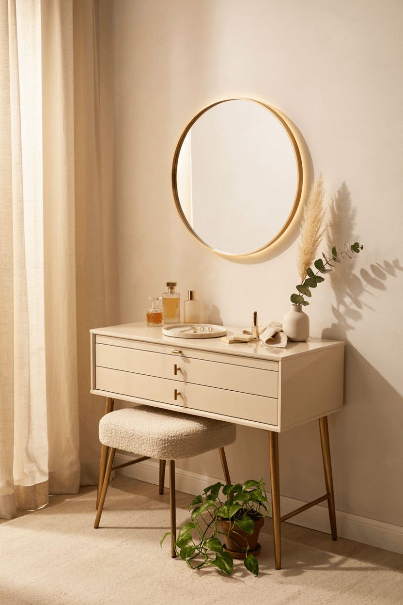 Corner Vanity or Dressing Table – home decor idea