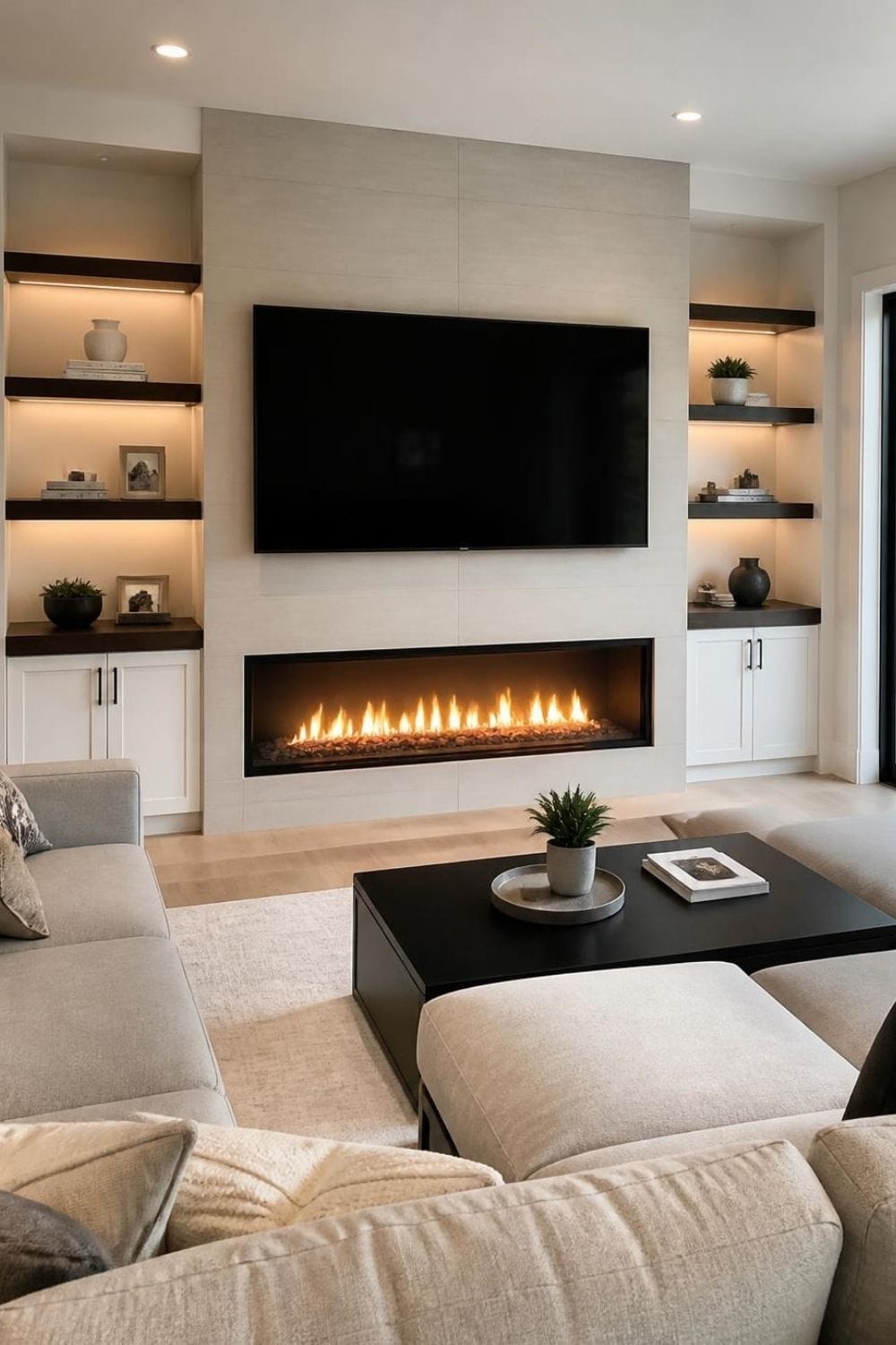Fireplace Wall with TV Above – home decor idea