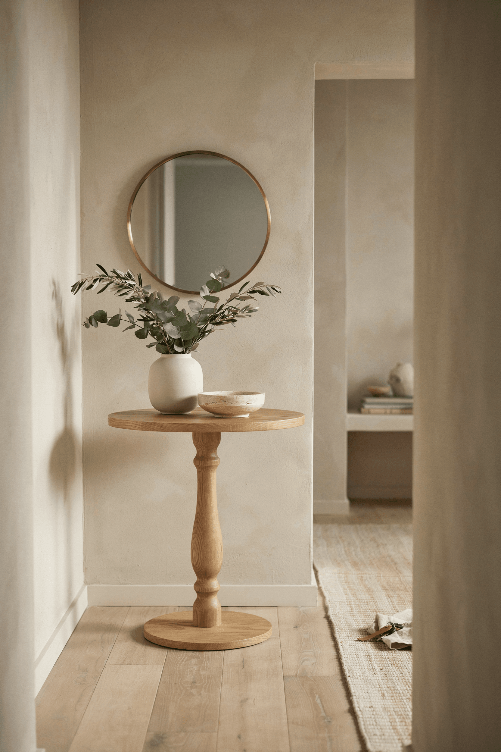 Foyer with Round Entry Table – home decor idea
