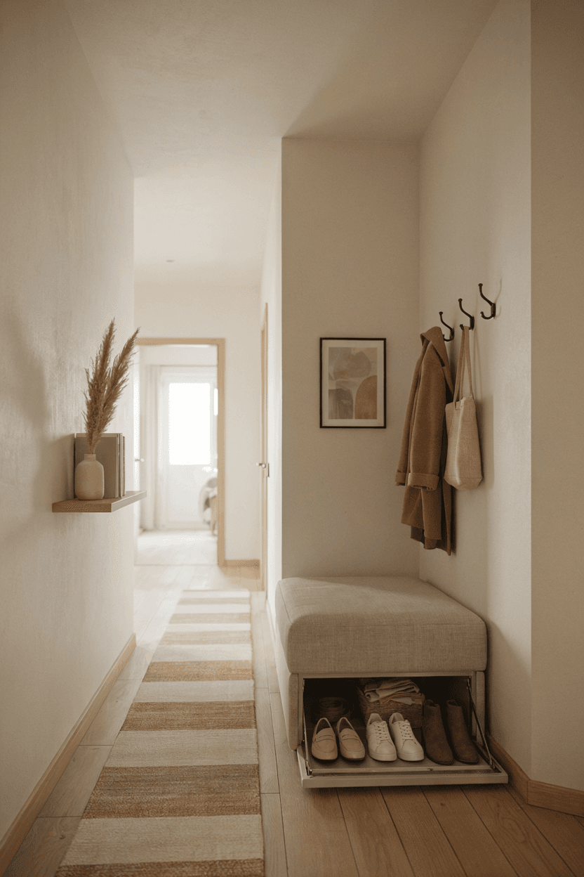 Hidden Storage Bench – home decor idea