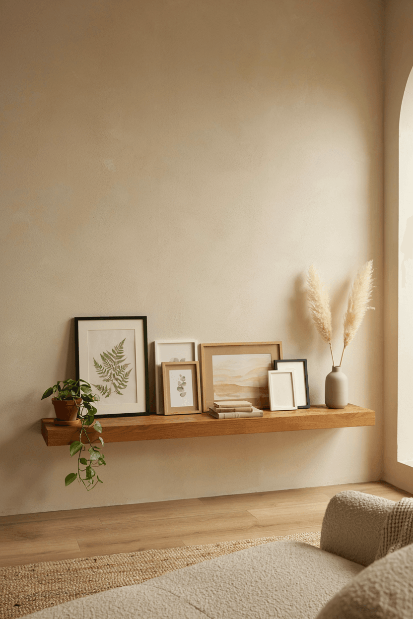 Shelf with Framed Photos – home decor idea