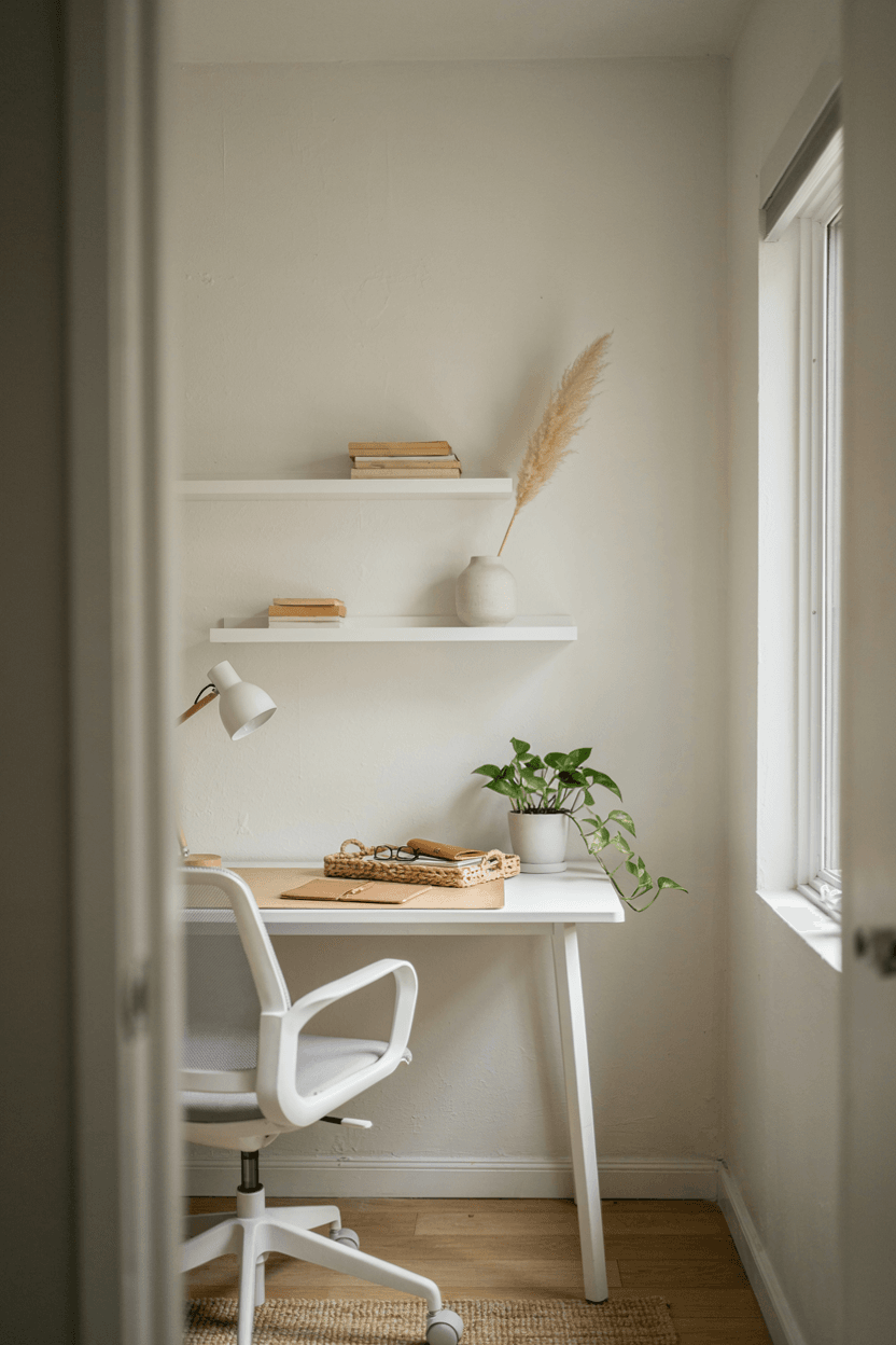White and Bright Work Setup – home decor idea