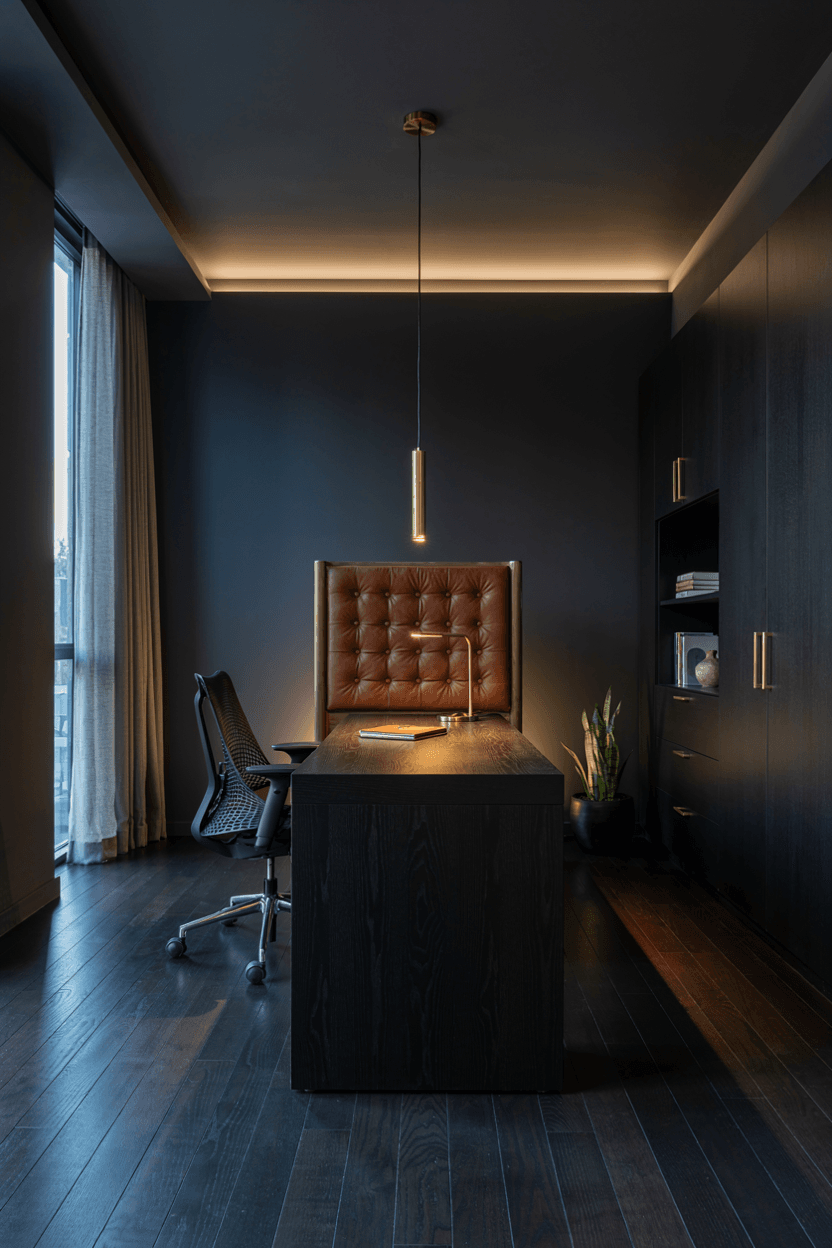 All-Black Modern Office – home decor idea