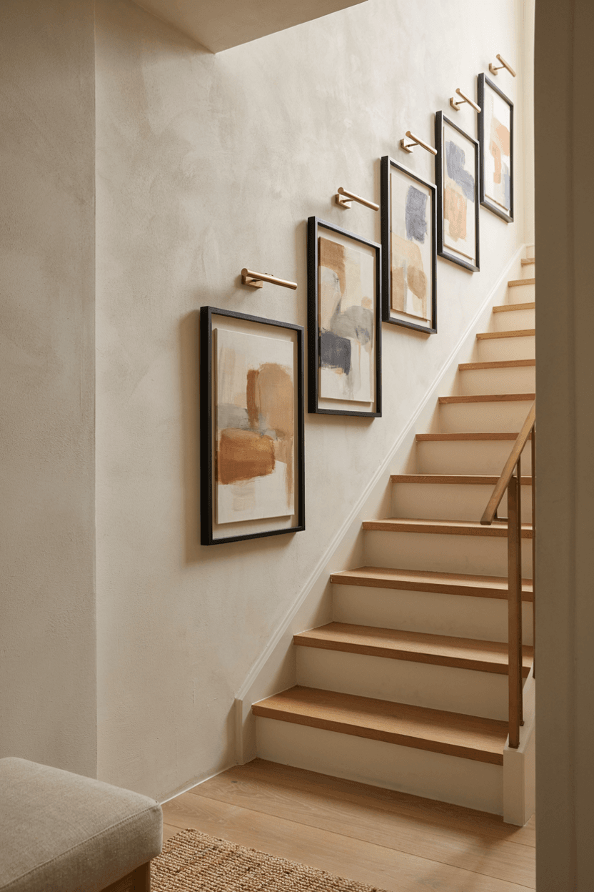 Staircase Wall with Artwork – home decor idea