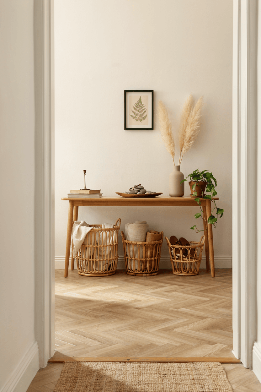 Console Table with Baskets – home decor idea
