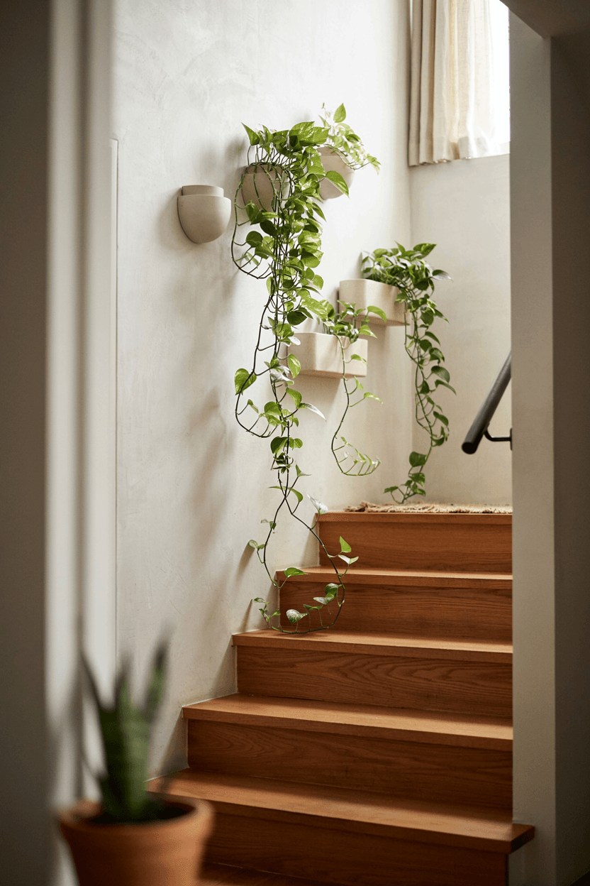 Staircase Wall with Plants – home decor idea