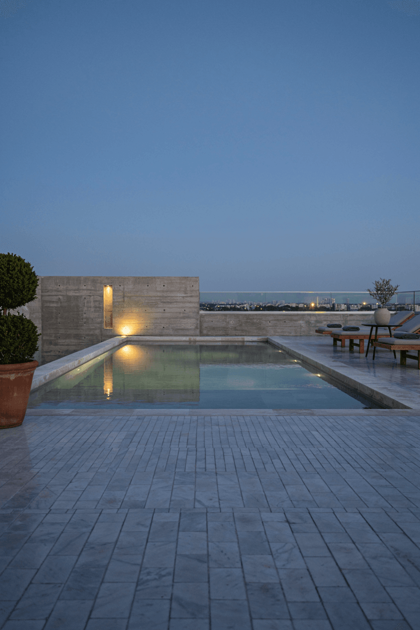 Glass Edge Rectangle Pool Design – home decor idea