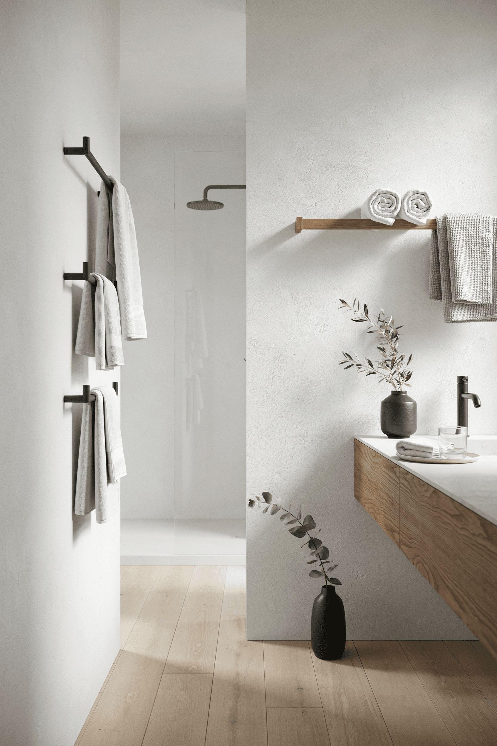 Towel Hooks and Rack Storage – home decor idea