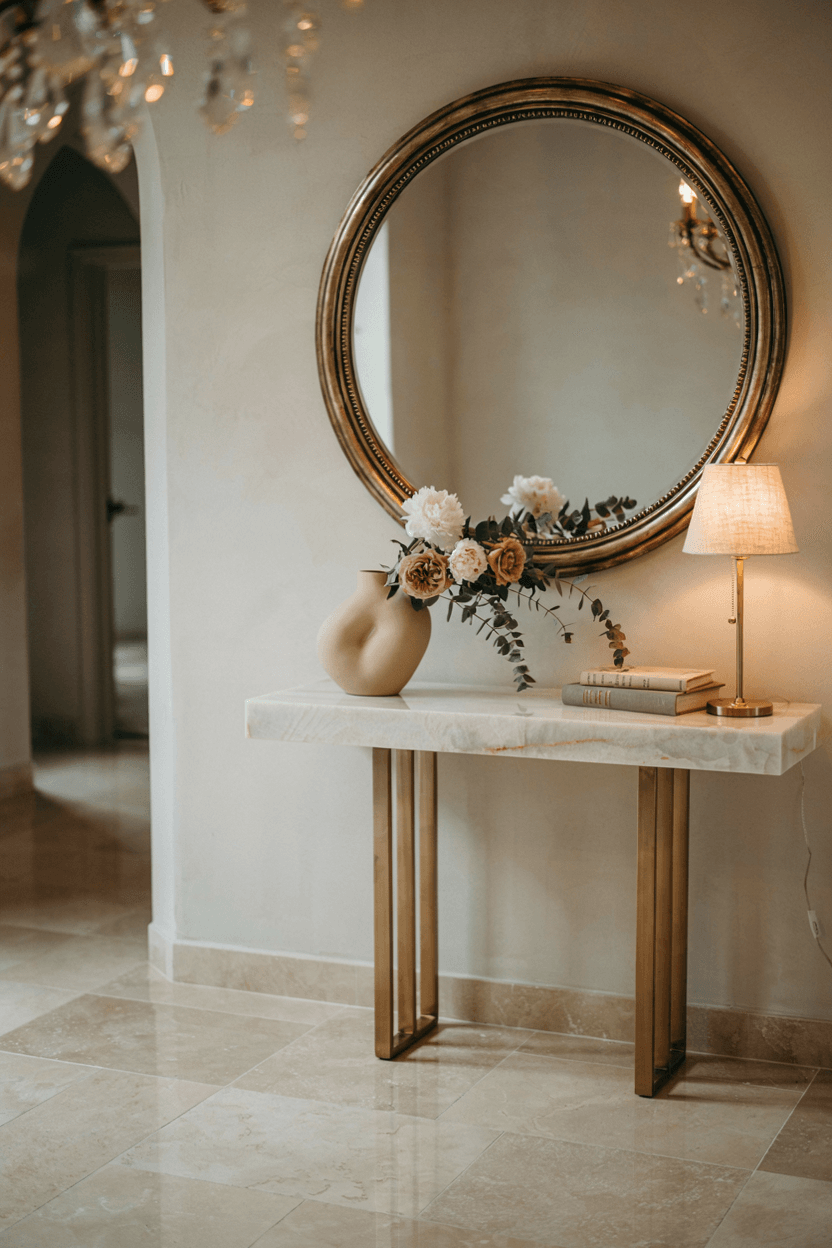Marble Top Entryway Table – home decor idea