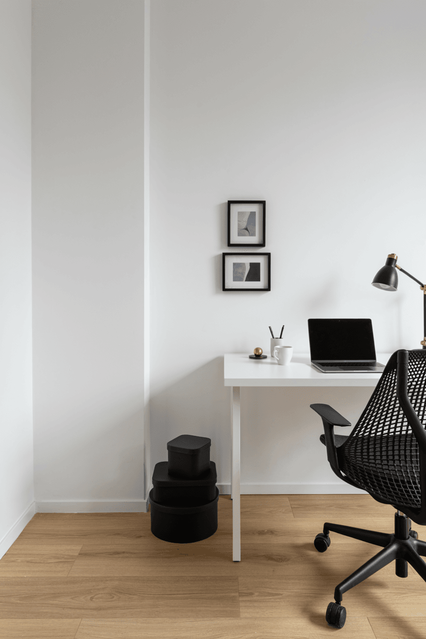 Minimalist Black and White Office – home decor idea