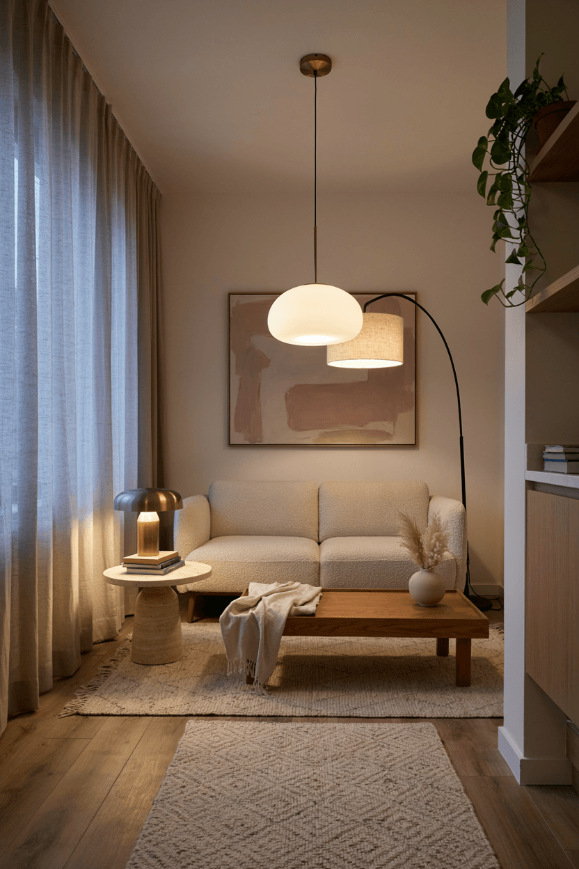 Apartment with Statement Lighting – home decor idea