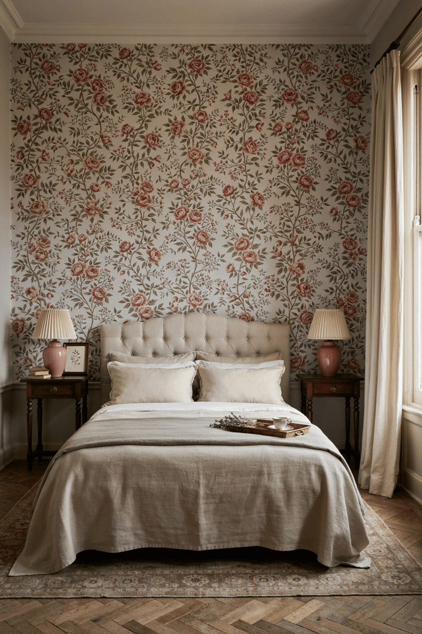 Floral Wallpaper Accent – home decor idea