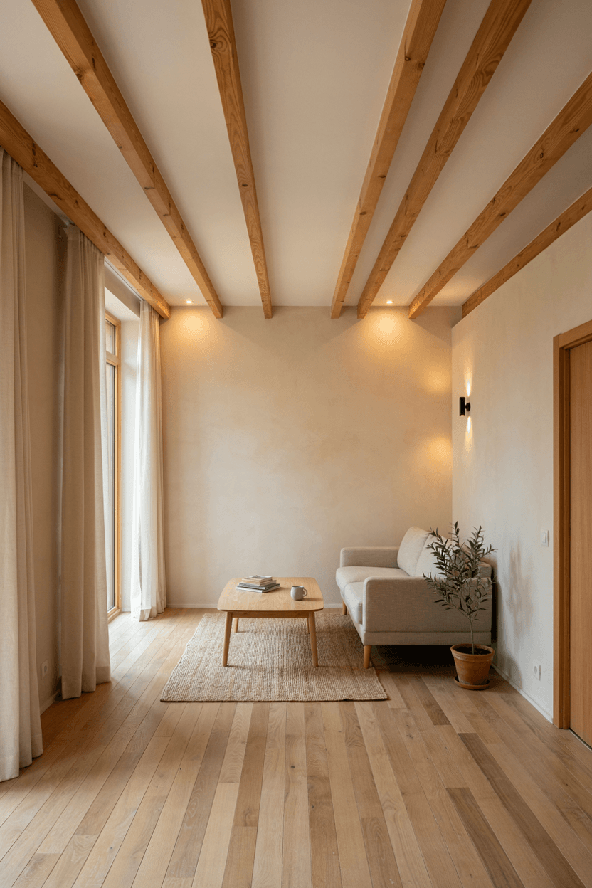 Wooden Beam False Ceiling – home decor idea