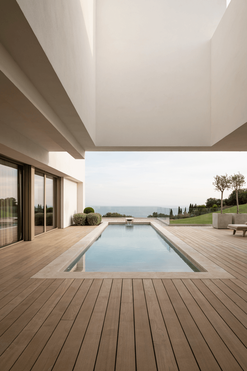 Infinity Corner Rectangle Pool Design – home decor idea