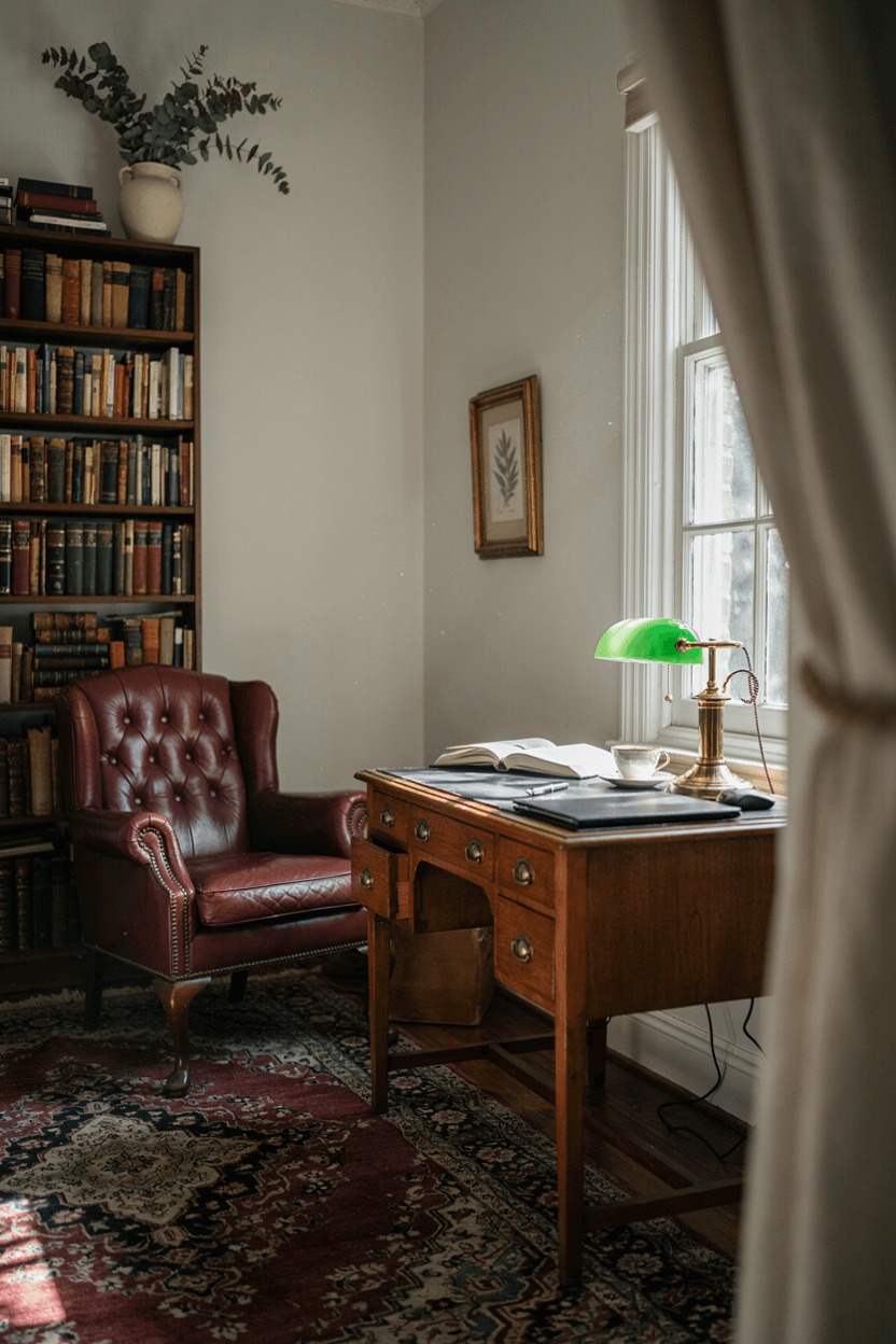 Home Office with Vintage Furniture – home decor idea
