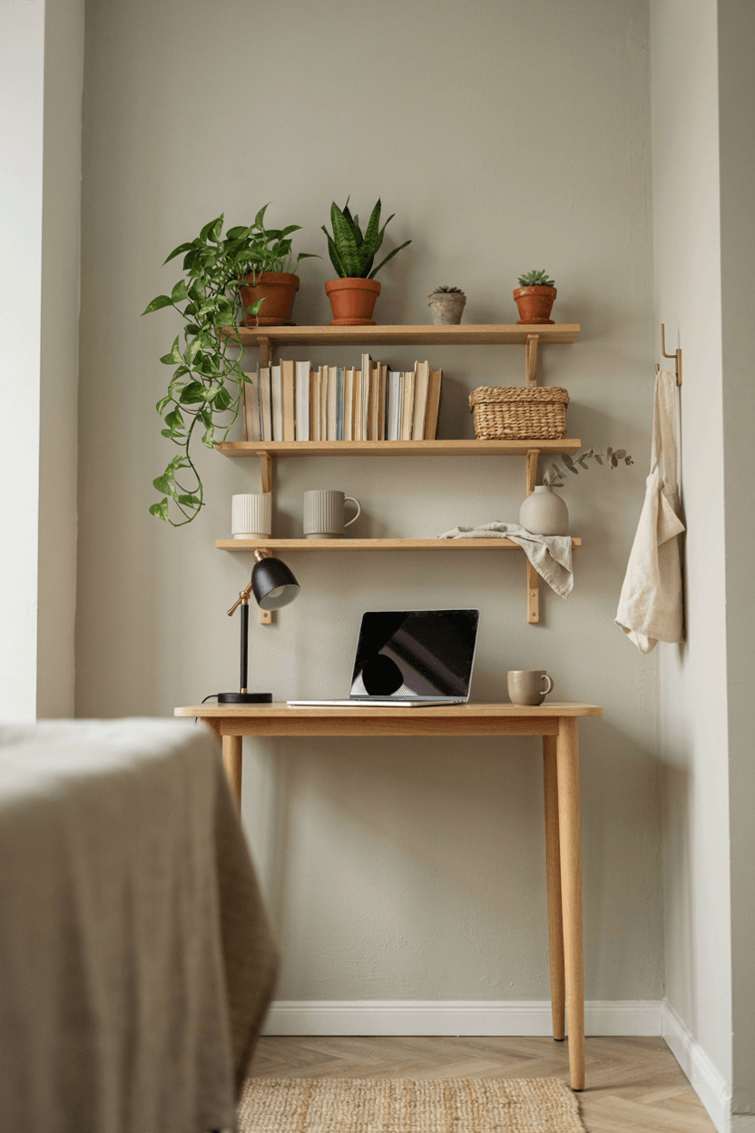 Floating Shelf Work Setup – home decor idea