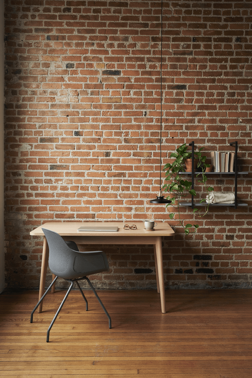 Office with Exposed Brick – home decor idea