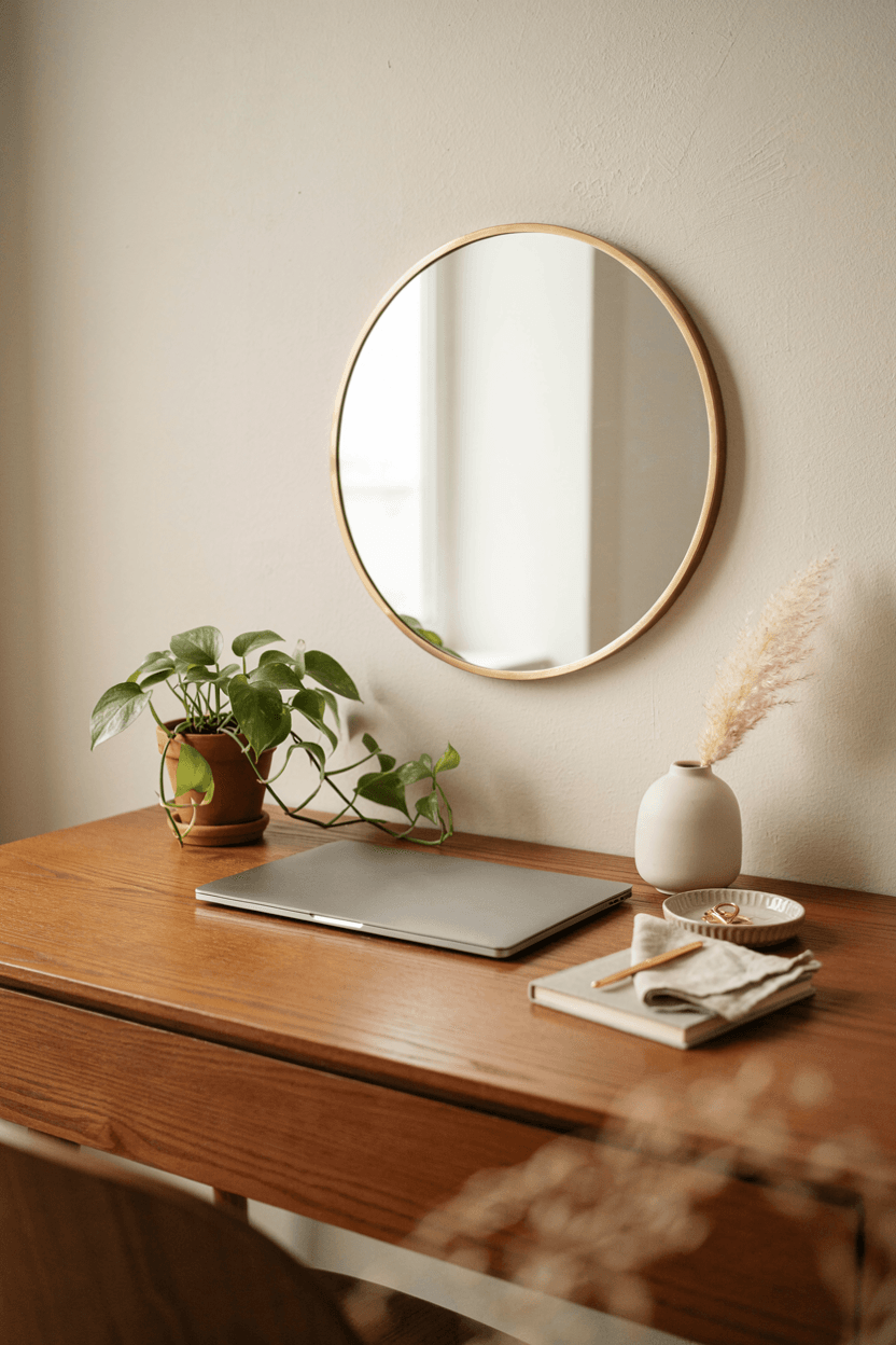 Desk with Small Mirror – home decor idea
