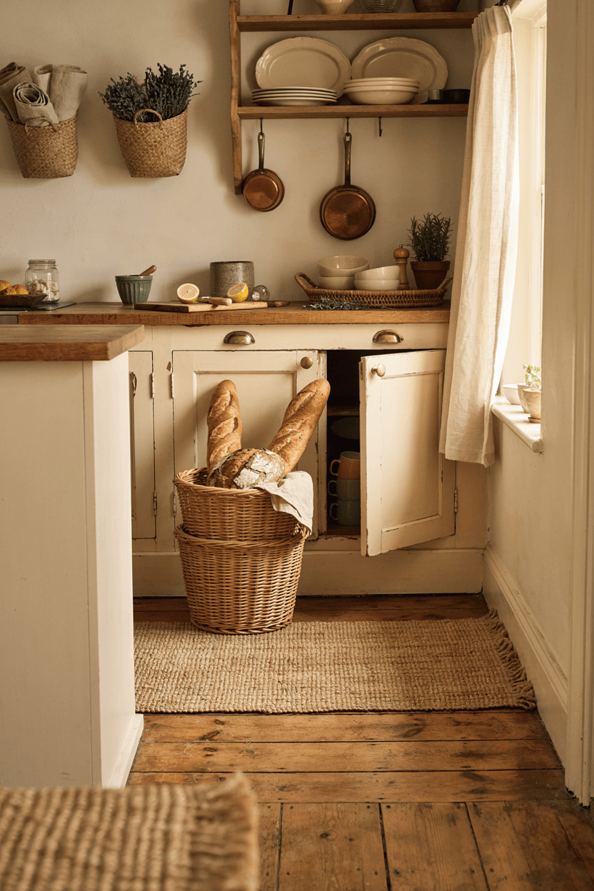Wicker Bread Baskets and Natural Textures – home decor idea