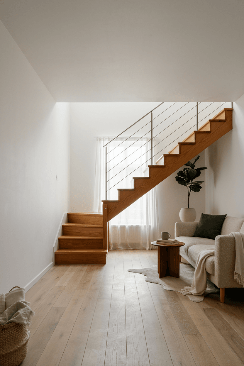 Staircase with Cable Railings – home decor idea