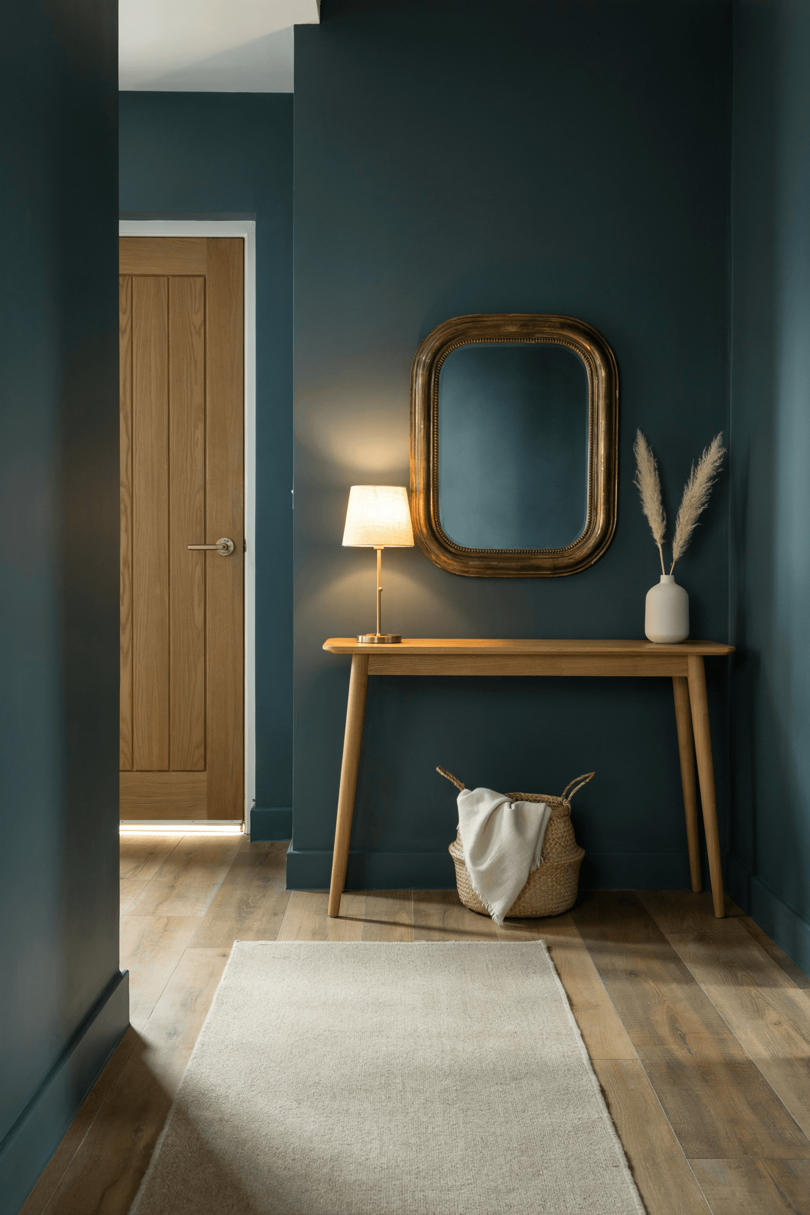 Foyer with Dramatic Dark Walls – home decor idea