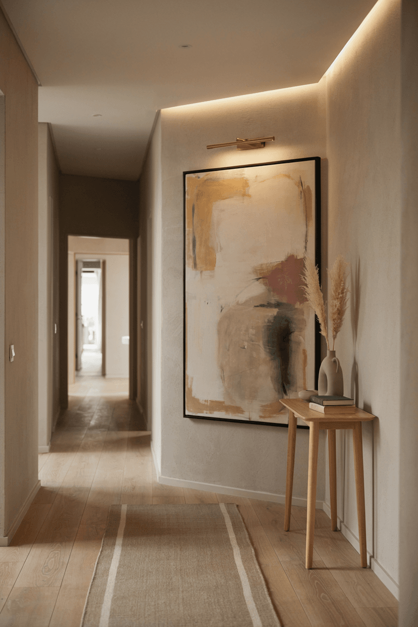 Modern Hallway with Artwork – home decor idea