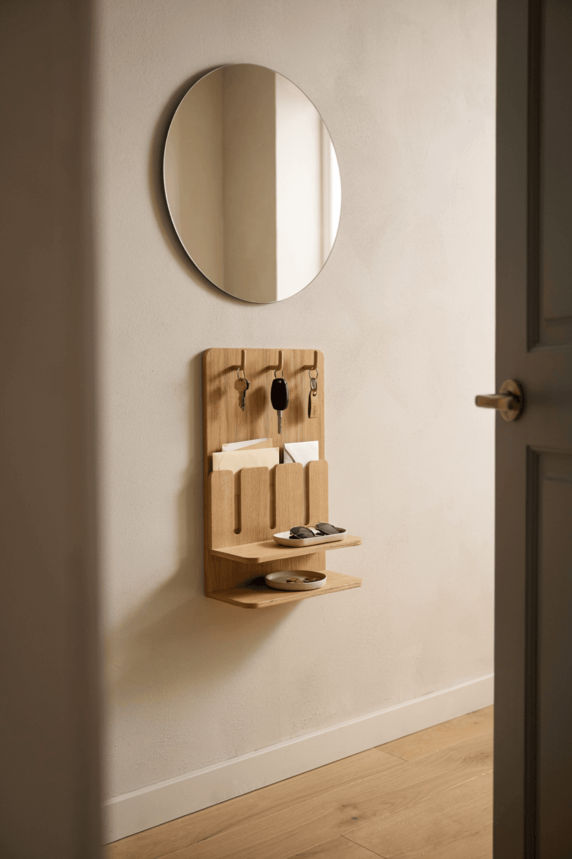 Wall-Mounted Key and Mail Organizer – home decor idea