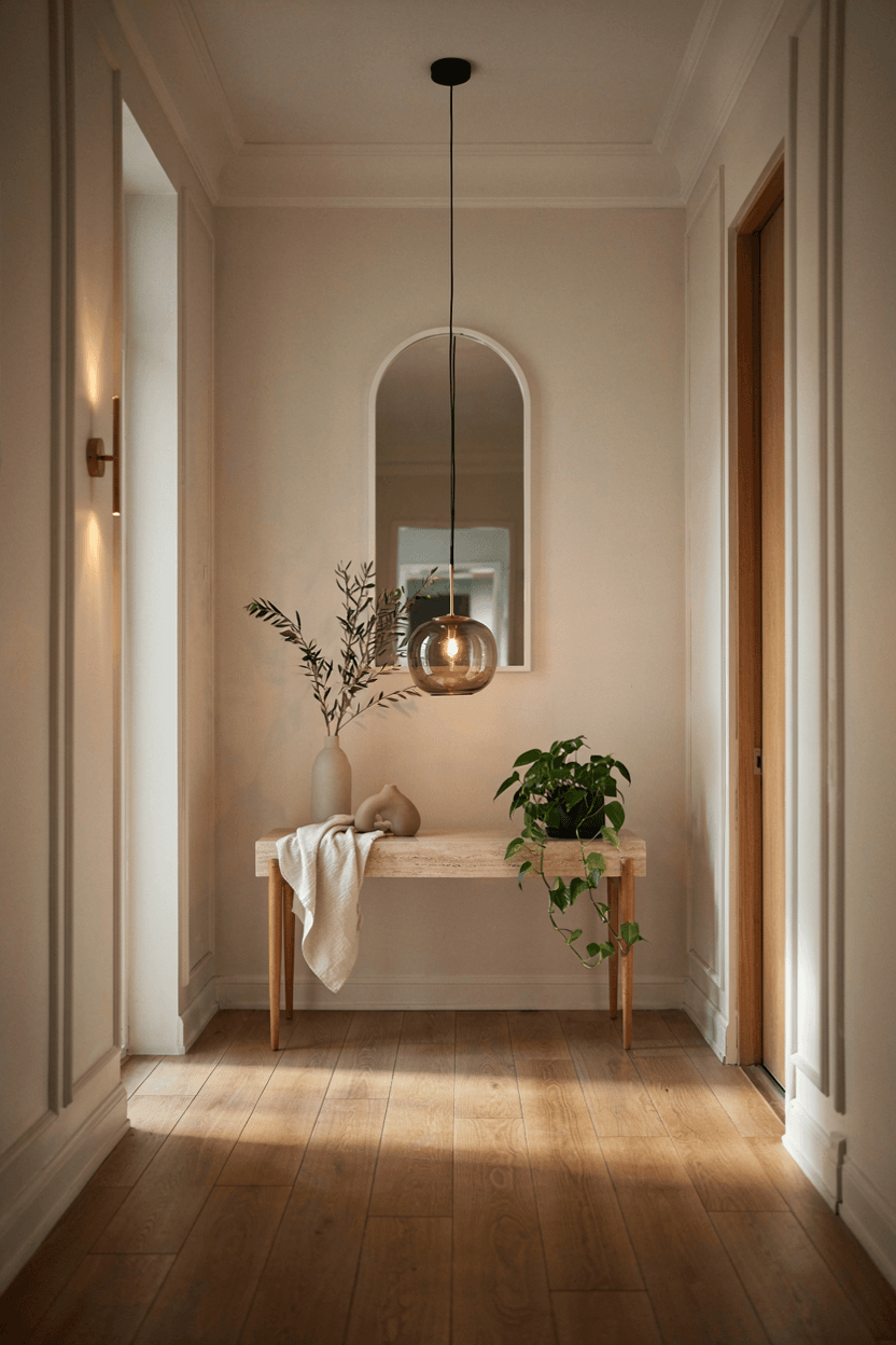 Console Table with Pendant Light – home decor idea