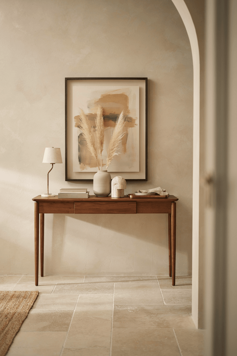 Entryway Table with Artwork Above – home decor idea